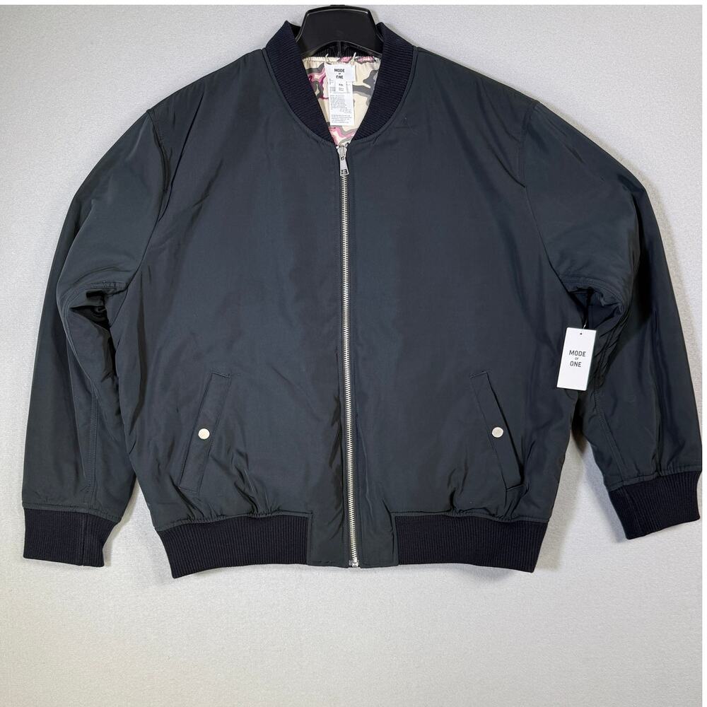 Mode of One Men's Reversible Bomber Jacket, Deep Black XXL $159
